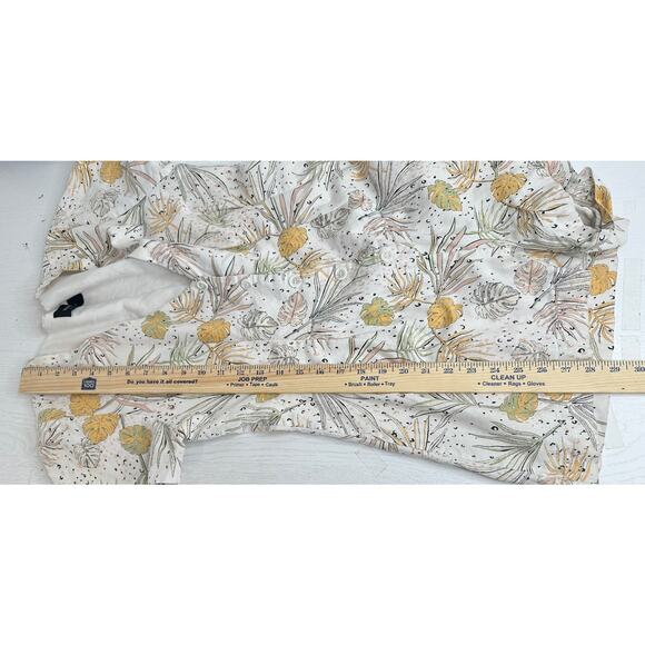 MINKPINK Wild Coast Romper White Yellow Green Floral V-Neck Bohemian Casual M - Picture 7 of 9